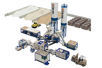 Semi Automatic Concrete Block Production Line, with Central Control Room